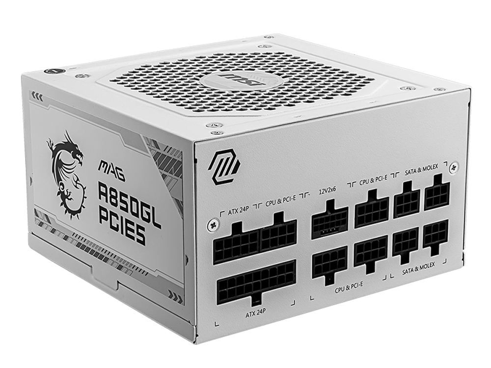 MSI MAG A850GL 850W Gold PCIe 5.0 Modular PSU White - I Gaming Computer | Australia Wide Shipping | Buy now, Pay Later with Afterpay, Klarna, Zip, Latitude & Paypal