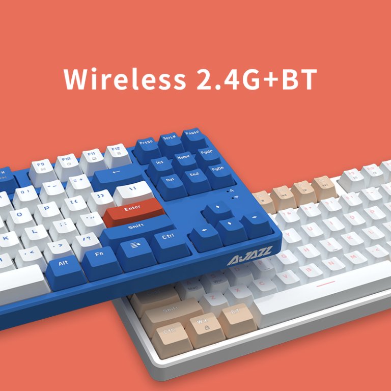 Ajazz AK871 Blue and White Mechanical keyboard RGB (Red switch) - I Gaming Computer | Australia Wide Shipping | Buy now, Pay Later with Afterpay, Klarna, Zip, Latitude & Paypal