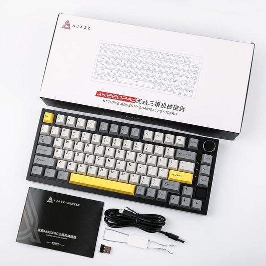Ajazz AK820Pro Gray Mechanical keyboard RGB Wired&Wireless(Gift switch) - I Gaming Computer | Australia Wide Shipping | Buy now, Pay Later with Afterpay, Klarna, Zip, Latitude & Paypal
