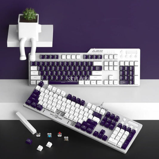 Ajazz AK35i Purple and White Mechanical keyboard White lights Hot Swappable (Red switch) - I Gaming Computer | Australia Wide Shipping | Buy now, Pay Later with Afterpay, Klarna, Zip, Latitude & Paypal