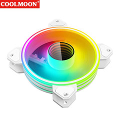 COOLMOON ARGB Snow Mirror 120mm PWM fan white - I Gaming Computer | Australia Wide Shipping | Buy now, Pay Later with Afterpay, Klarna, Zip, Latitude & Paypal