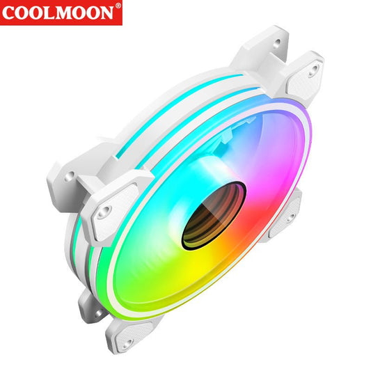 COOLMOON ARGB Snow Mirror 120mm PWM fan white - I Gaming Computer | Australia Wide Shipping | Buy now, Pay Later with Afterpay, Klarna, Zip, Latitude & Paypal