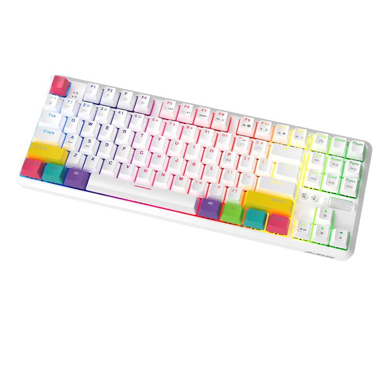 Ajazz K870T White Mechanical keyboard (Red switch) - I Gaming Computer | Australia Wide Shipping | Buy now, Pay Later with Afterpay, Klarna, Zip, Latitude & Paypal