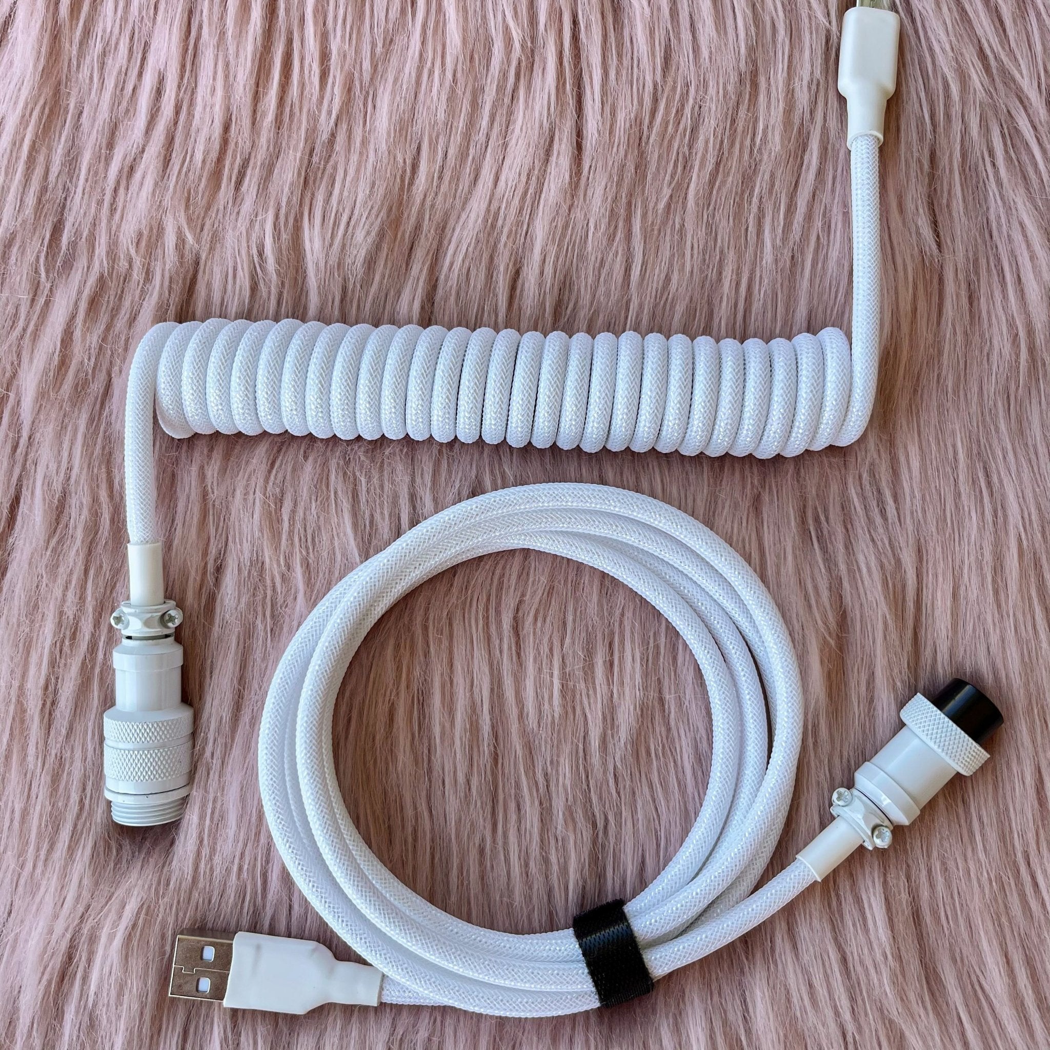 Coiled Cable GX16 -White - I Gaming Computer | Australia Wide Shipping | Buy now, Pay Later with Afterpay, Klarna, Zip, Latitude & Paypal