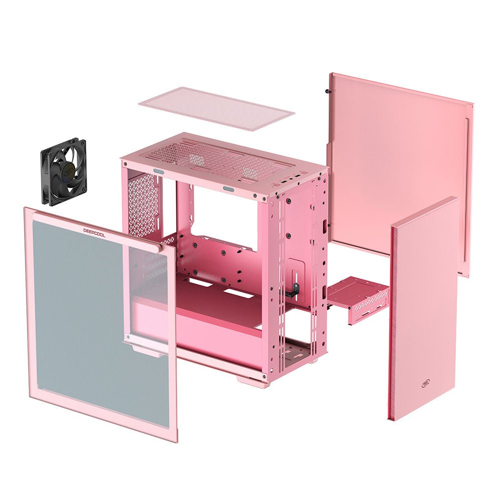 Deepcool MACUBE 110 Pink Minimalistic Micro-ATX Case, Magnetic Tempered Glass Panel, Removable Drive Cage, Adjustable GPU Holder, 1xPreinstalled Fan - I Gaming Computer | Australia Wide Shipping | Buy now, Pay Later with Afterpay, Klarna, Zip, Latitude & Paypal