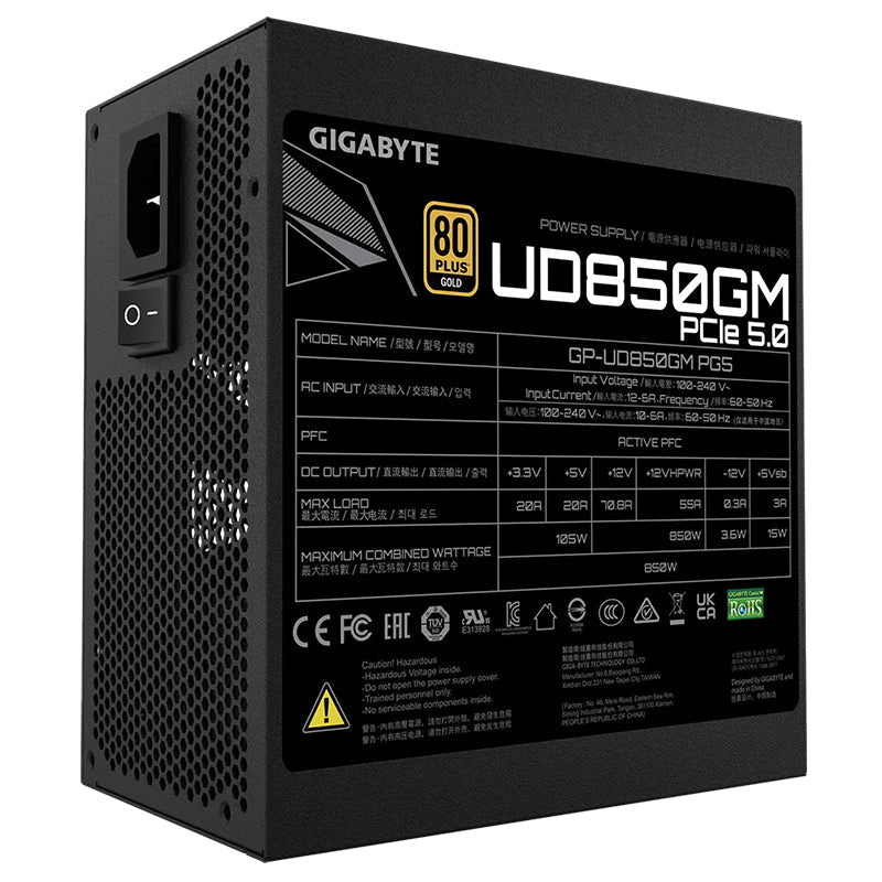Gigabyte GP-UD850GM PG5 850W 80+ Gold ATX PCIe 5 Fully Modular Power Supply - I Gaming Computer | Australia Wide Shipping | Buy now, Pay Later with Afterpay, Klarna, Zip, Latitude & Paypal
